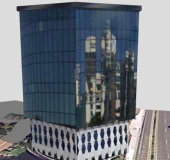圆形的办公大楼建筑SU模型下载_sketchup草图大师SKP模型