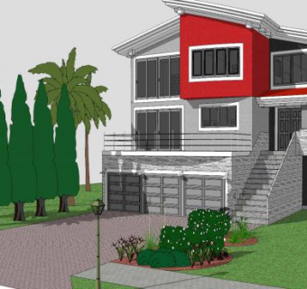简约现代建筑SU模型下载_sketchup草图大师SKP模型