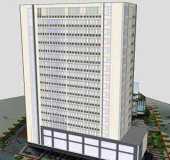 国宾凌宇豪办公楼建筑SU模型下载_sketchup草图大师SKP模型