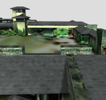 塔里辛建筑外观SU模型下载_sketchup草图大师SKP模型