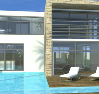 现代建筑小房子SU模型下载_sketchup草图大师SKP模型