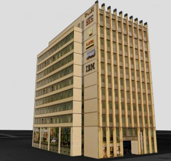 伽利略办公大楼建筑SU模型下载_sketchup草图大师SKP模型