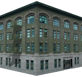旧城办公大楼SU模型下载_sketchup草图大师SKP模型
