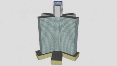 高层写字楼建筑SU模型下载_sketchup草图大师SKP模型