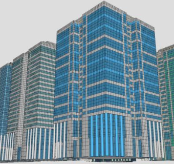 办公楼原三维建筑SU模型下载_sketchup草图大师SKP模型