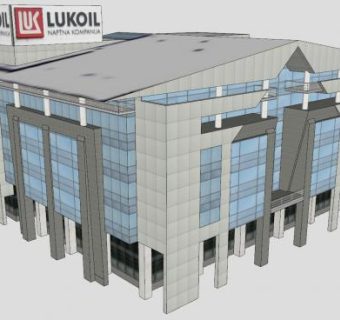 贝尔格莱德卢克石油公司办公楼SU模型下载_sketchup草图大师SKP模型