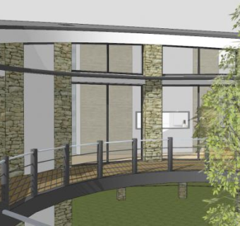 现代住宅圆形房屋建筑SU模型下载_sketchup草图大师SKP模型