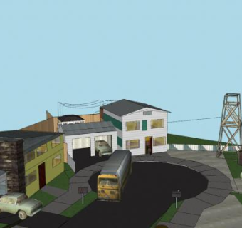 黑色行动简约住宅SU模型下载_sketchup草图大师SKP模型