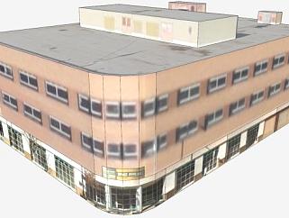 阿尔伯克基市中心的办公楼SU模型下载_sketchup草图大师SKP模型
