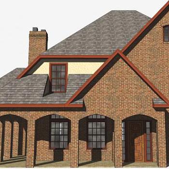 富丽堂皇房子建筑SU模型下载_sketchup草图大师SKP模型