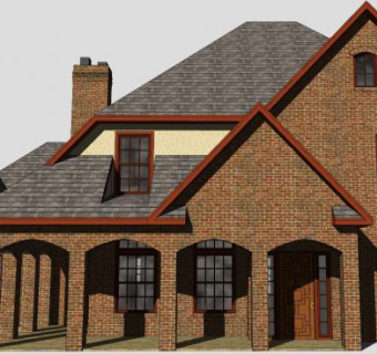富丽堂皇房子建筑SU模型下载_sketchup草图大师SKP模型