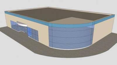 企业大型办公楼SU模型下载_sketchup草图大师SKP模型