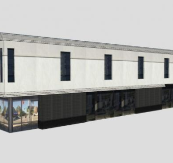 大学大道的办公楼建筑SU模型下载_sketchup草图大师SKP模型