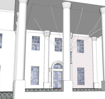 白宫复古建筑SU模型下载_sketchup草图大师SKP模型