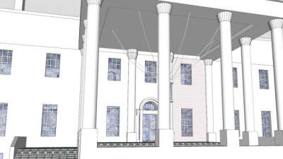 白宫复古建筑SU模型下载_sketchup草图大师SKP模型