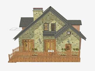 传统<em>欧式</em>房子建筑SU模型下载_sketchup草图大师SKP模型