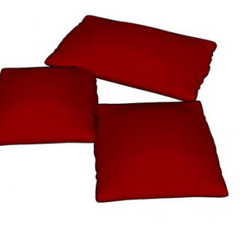 多规格红色抱枕SU模型下载_sketchup草图大师SKP模型