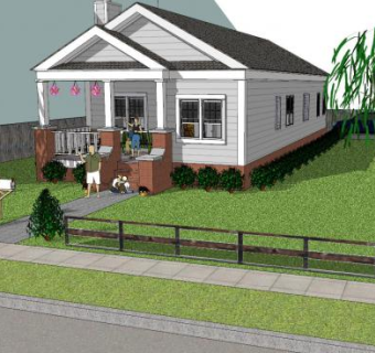 小地段房屋建筑SU模型下载_sketchup草图大师SKP模型