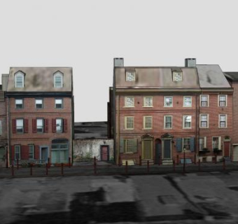 小巷北房子建筑SU模型下载_sketchup草图大师SKP模型