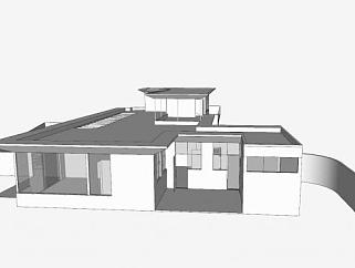 当代房子双层建筑SU模型下载_sketchup草图大师SKP模型