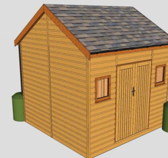 当代房子木屋建筑SU模型下载_sketchup草图大师SKP模型