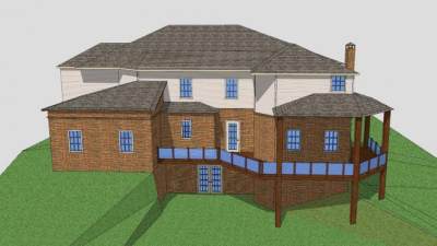 双层建筑现代化住宅SU模型下载_sketchup草图大师SKP模型