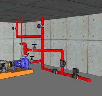 消防泵设备机械SU模型_su模型下载 草图大师模型_SKP模型