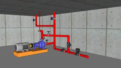 消防泵设备机械SU模型_su模型下载 草图大师模型_SKP模型