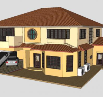 泰国房子住宅建筑SU模型下载_sketchup草图大师SKP模型