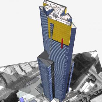 现代高层房子建筑SU模型下载_sketchup草图大师SKP模型