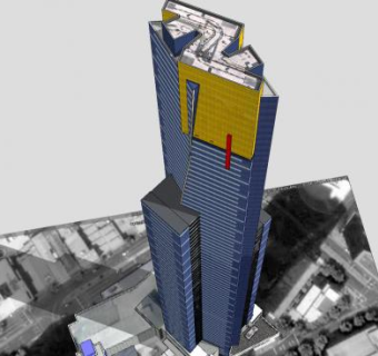 现代高层房子建筑SU模型下载_sketchup草图大师SKP模型