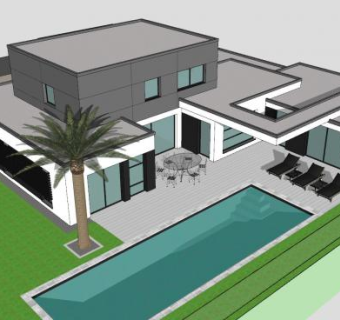 当代别墅双层房子SU模型下载_sketchup草图大师SKP模型