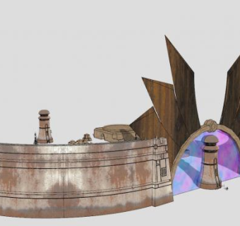莫斯艾斯利城门建筑SU模型下载_sketchup草图大师SKP模型