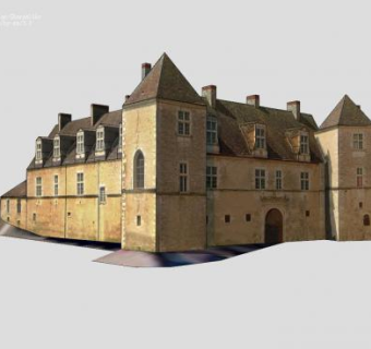 城堡建筑平房SU模型下载_sketchup草图大师SKP模型