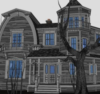 著名经典房子建筑SU模型下载_sketchup草图大师SKP模型