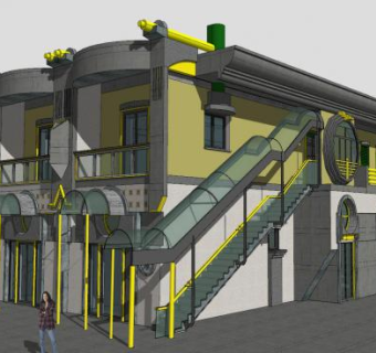 现代办公大楼大厦建筑SU模型下载_sketchup草图大师SKP模型