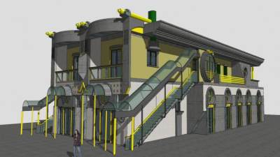 现代办公大楼大厦建筑SU模型下载_sketchup草图大师SKP模型