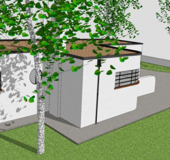 流线型建筑摩登小屋SU模型下载_sketchup草图大师SKP模型