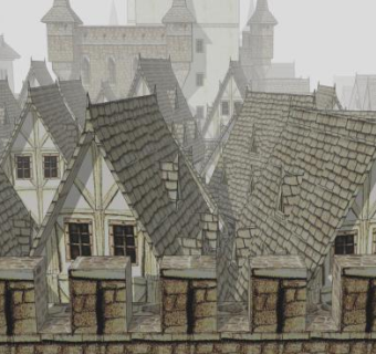 日耳曼语城市建筑SU模型下载_sketchup草图大师SKP模型