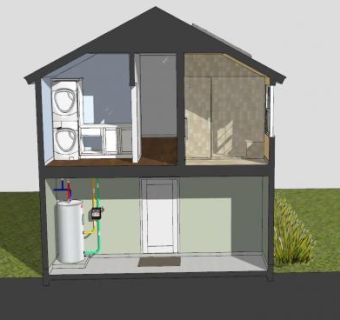 太阳能热水器房子SU模型下载_sketchup草图大师SKP模型