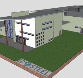 现代仓库及展厅建筑SU模型下载_sketchup草图大师SKP模型