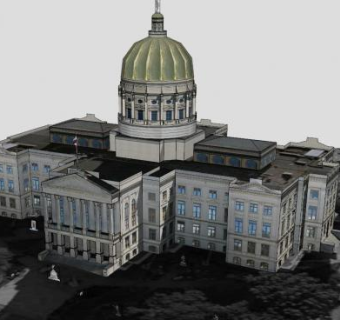 乔治亚州国会大厦办公建筑SU模型下载_sketchup草图大师SKP模型