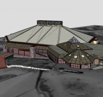亨利多利动物园建筑SU模型下载_sketchup草图大师SKP模型