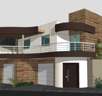 现代建筑外观住宅SU模型下载_sketchup草图大师SKP模型