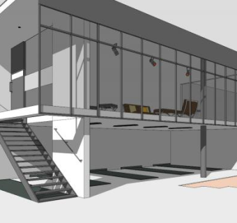 陈列室建筑房子SU模型下载_sketchup草图大师SKP模型