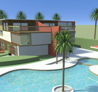 现代主义建筑SU模型下载_sketchup草图大师SKP模型