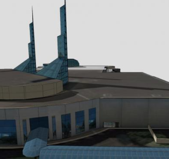 俄勒冈州会展中心建筑SU模型下载_sketchup草图大师SKP模型