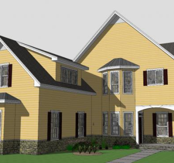 豪宅公寓建筑房SU模型下载_sketchup草图大师SKP模型