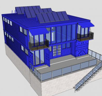 集装箱房房子建筑SU模型下载_sketchup草图大师SKP模型