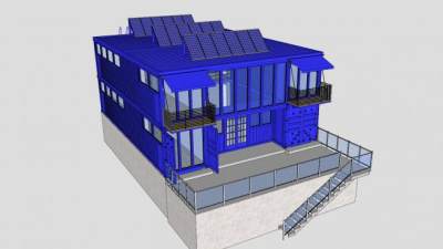 集装箱房房子建筑SU模型下载_sketchup草图大师SKP模型